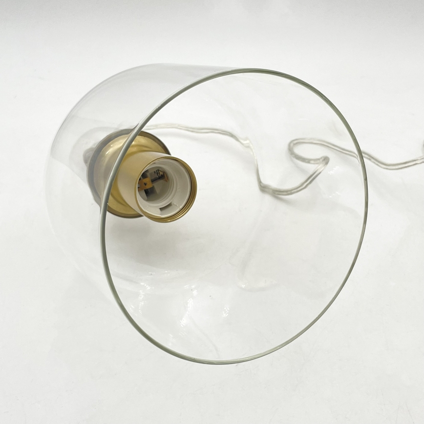 Suspension sur câble VELARE 1xE27/15W/230V, finition dorée/verre transparent