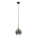 Suspension sur câble VELLO 1xE27/15W/230V noir/beige fumé/noir