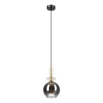 Suspension sur câble VELLO 1xE27/15W/230V noir/beige fumé/noir