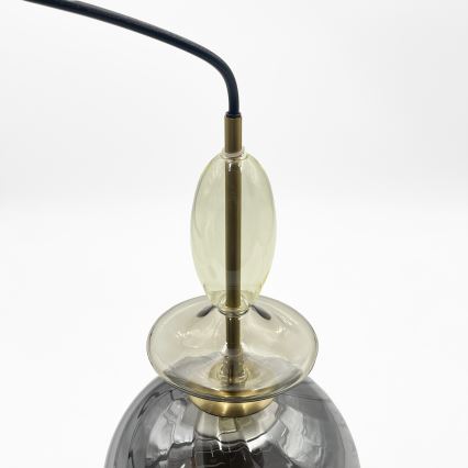 Suspension sur câble VELLO 1xE27/15W/230V noir/beige fumé/noir