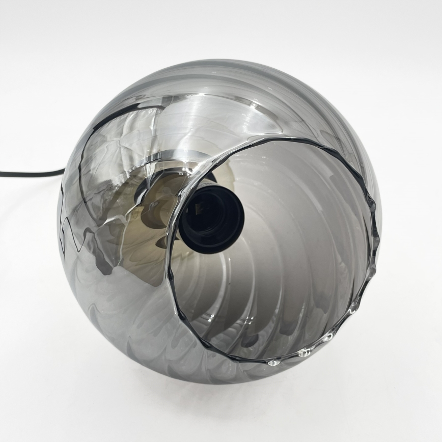 Suspension sur câble VELLO 1xE27/15W/230V noir/beige fumé/noir