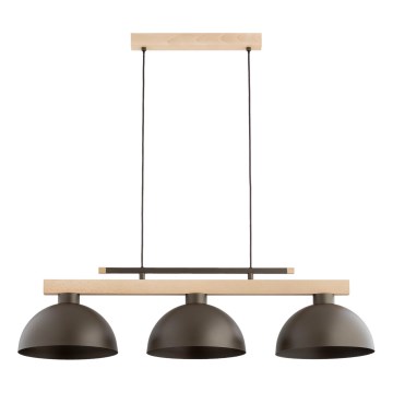 Suspension sur câble VERTA 3xE27/15W/230V marron/beige