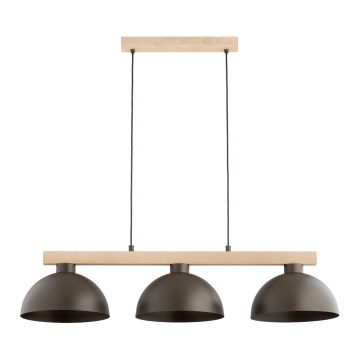 Suspension sur câble VERTA 3xE27/15W/230V marron/beige