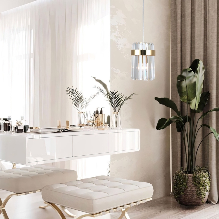 Suspension sur câble VETRO 1xE14/10W/230V dorée