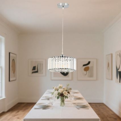 Suspension sur câble VETRO 1xE27/60W/230V chromé brillant