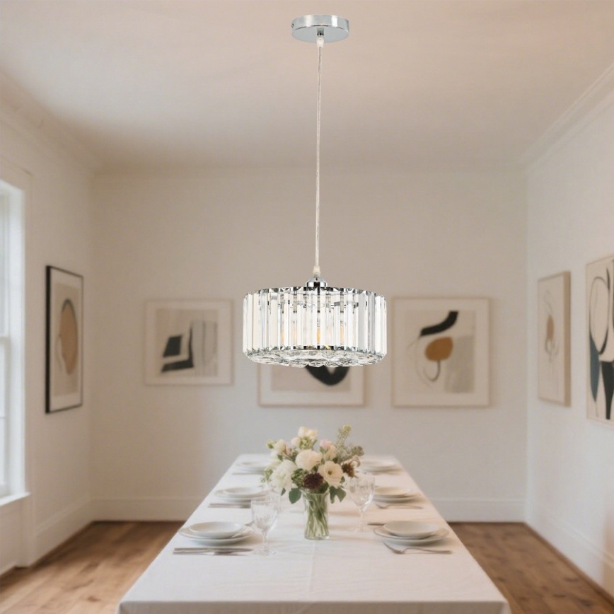 Suspension sur câble VETRO 1xE27/60W/230V chromé brillant