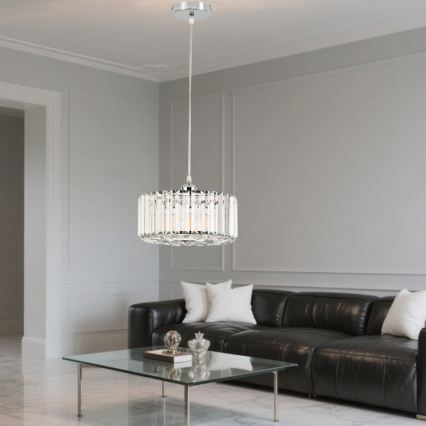 Suspension sur câble VETRO 1xE27/60W/230V chromé brillant