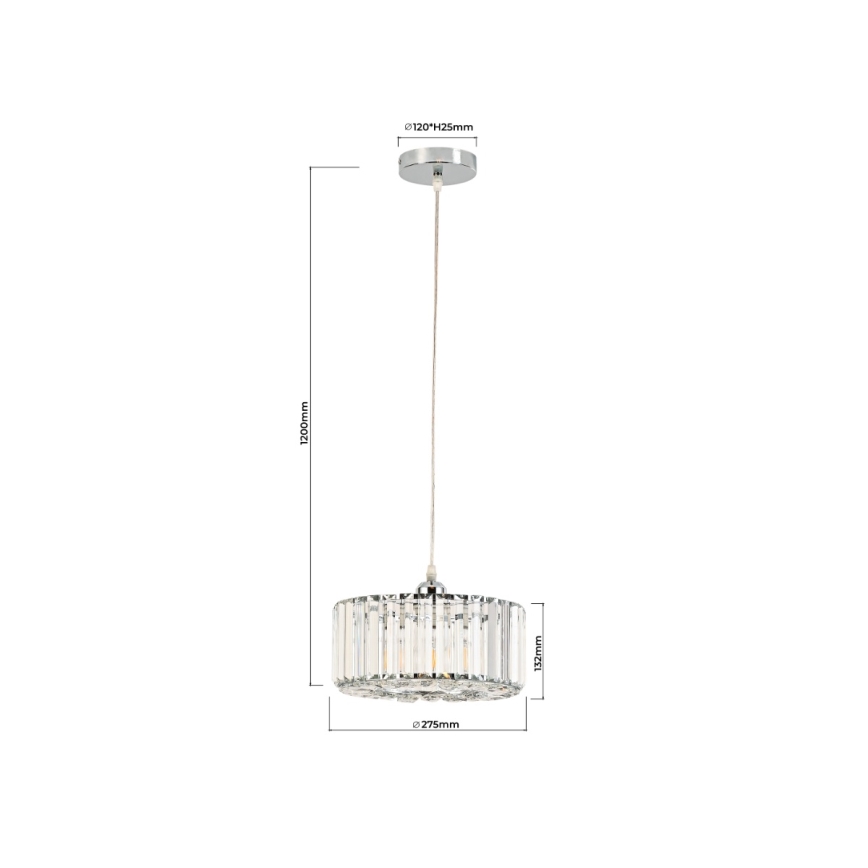 Suspension sur câble VETRO 1xE27/60W/230V chromé brillant