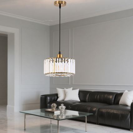 Suspension sur câble VETRO 1xE27/60W/230V dorée