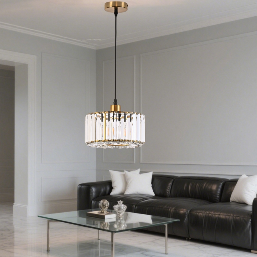 Suspension sur câble VETRO 1xE27/60W/230V dorée