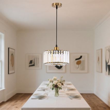 Suspension sur câble VETRO 1xE27/60W/230V dorée