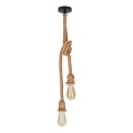 Suspension sur câble VIDEA 2xE27/40W/230V marron