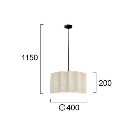 Suspension sur câble WAVY 1xE27/14W/230V beige