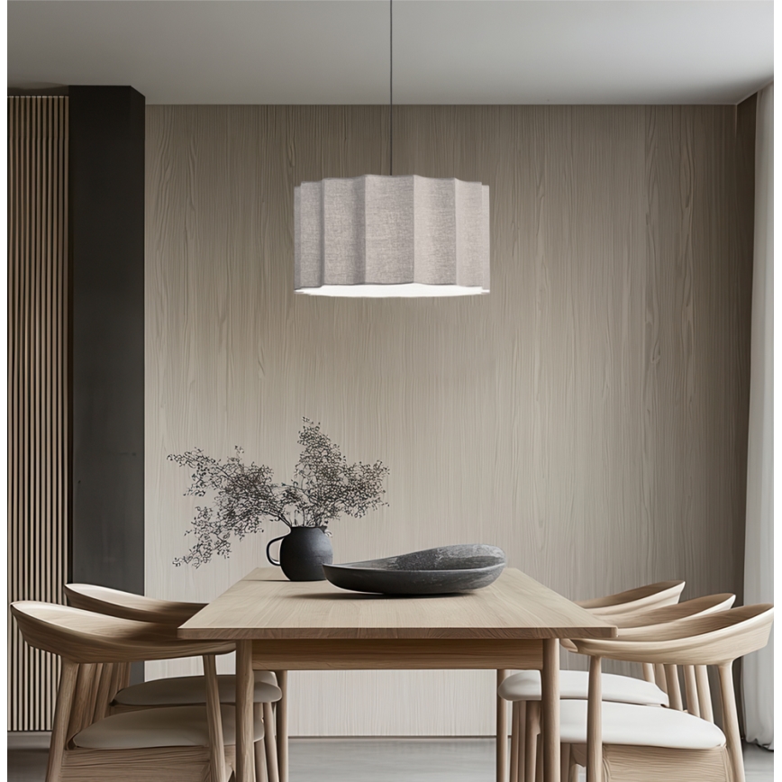 Suspension sur câble WAVY 1xE27/14W/230V gris