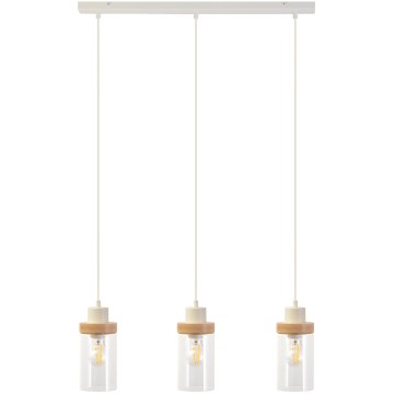 Suspension sur câble WOODNEST 3xE27/15W/230V pin/crème