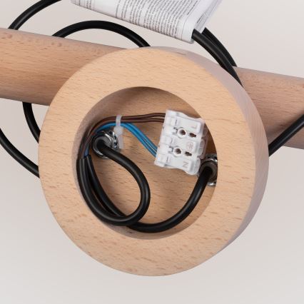 Suspension sur câble WOODSTOCK 2xE27/15W/230V bois/noir