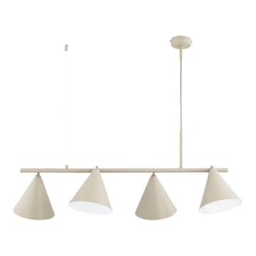 Suspension sur câble ZELTA 4xE27/15W/230V beige