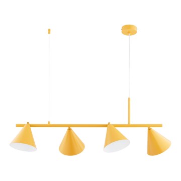 Suspension sur câble ZELTA 4xE27/15W/230V jaune