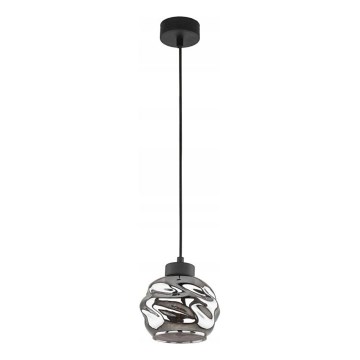 Suspension sur câble ZULIA 1xE27/15W/230V noir / noir fumé