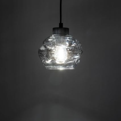 Suspension sur câble ZULIA 1xE27/15W/230V noir / noir fumé
