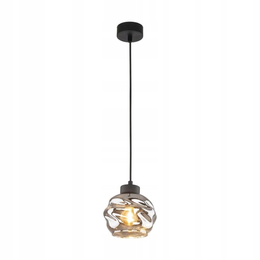 Suspension sur câble ZULIA 1xE27/15W/230V noir / noir fumé