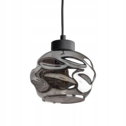 Suspension sur câble ZULIA 1xE27/15W/230V noir / noir fumé
