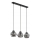 Suspension sur câble ZULIA 3xE27/15W/230V noir / noir fumé