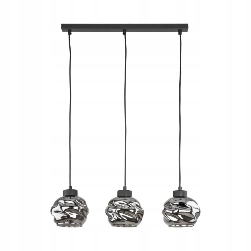 Suspension sur câble ZULIA 3xE27/15W/230V noir / noir fumé