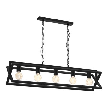 Suspension sur chaîne ARNOLD 5xE27/60W/230V noir