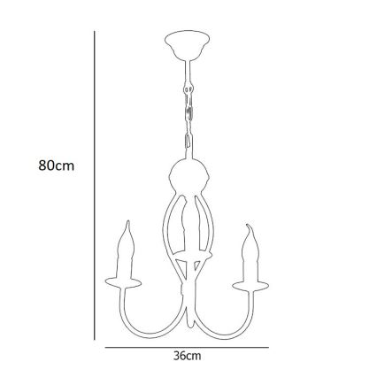 Suspension sur chaîne ARTHUR 3xE14/40W/230V