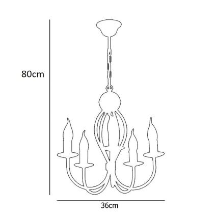 Suspension sur chaîne ARTHUR 5xE14/40W/230V