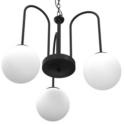 Suspension sur chaîne CAMBRIDGE 3xE14/60W/230V noir