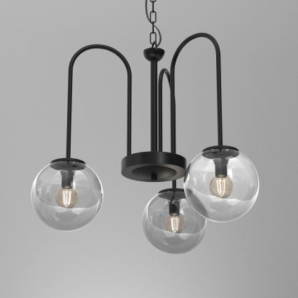 Suspension sur chaîne CAMBRIDGE 3xE14/60W/230V noir