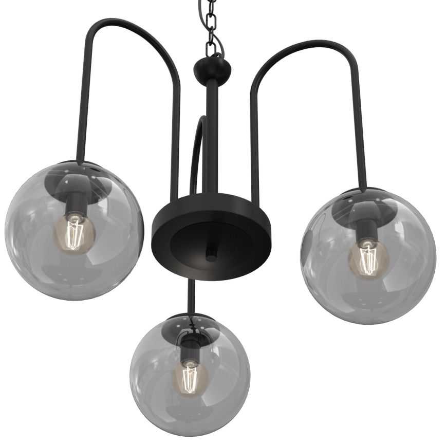 Suspension sur chaîne CAMBRIDGE 3xE14/60W/230V noir