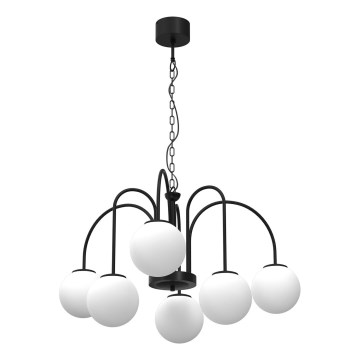 Suspension sur chaîne CAMBRIDGE 6xE14/60W/230V noir