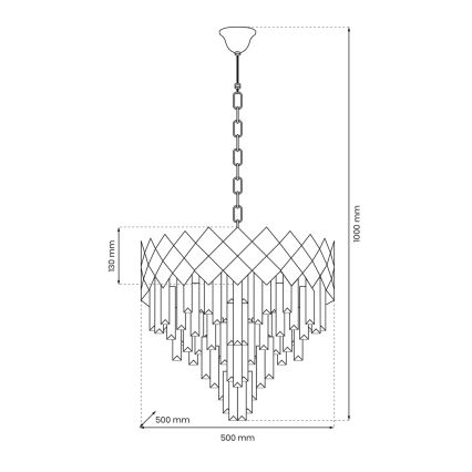 Suspension sur chaîne CARISMA 9xE14/40W/230V doré