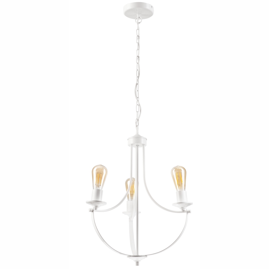 Suspension sur chaîne GINA 3xE27/60W/230V blanc
