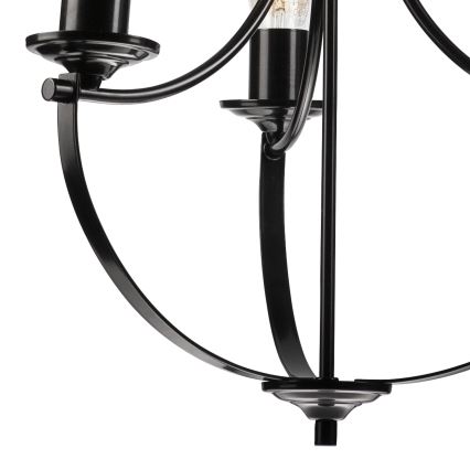 Suspension sur chaîne GINA 3xE27/60W/230V noir