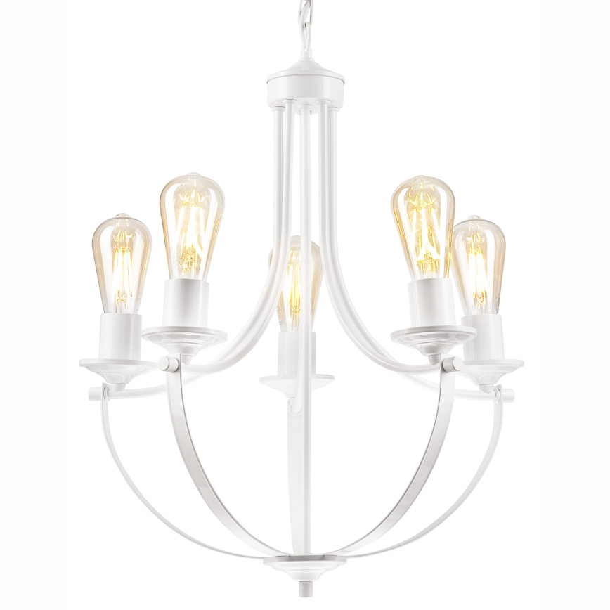 Suspension sur chaîne GINA 5xE27/60W/230V blanc