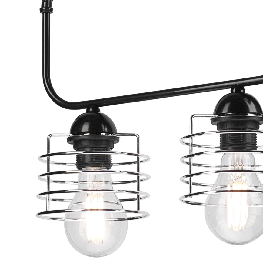 Suspension sur chaîne MORGAN 2xE27/60W/230V noir/chrome