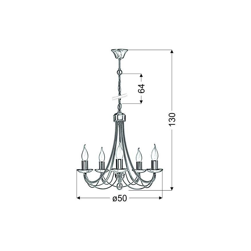 Suspension sur chaîne MUZA 5xE14/40W/230V