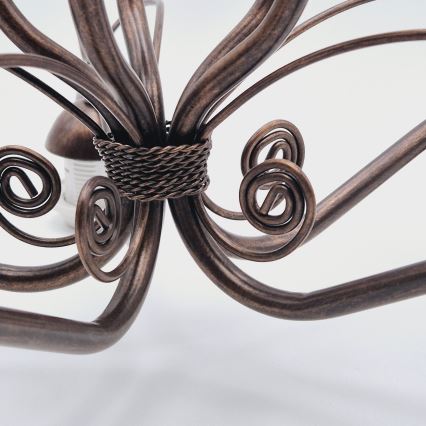 Suspension sur chaîne RETRO II 5xE27/60W/230V, bronze patiné