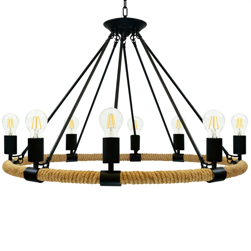 Suspension sur chaîne ROPE ARTHUR 8xE27/20W/230V