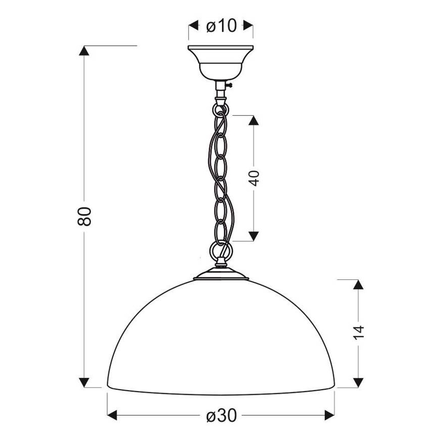 Suspension sur chaîne SUGAR 1xE27/60W/230V blanche