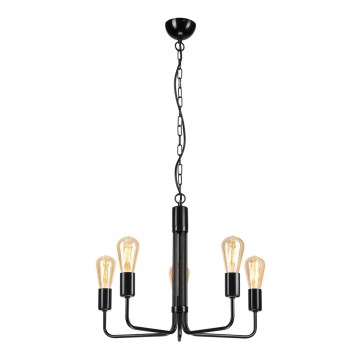 Suspension sur chaîne TIFFANY 5xE27/60W/230V noir