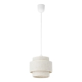 Suspension sur cordon BOHO 1xE27/60W/230V Ø 20 cm blanc