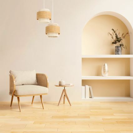 Suspension sur cordon BOHO 2xE27/60W/230V jute/crème