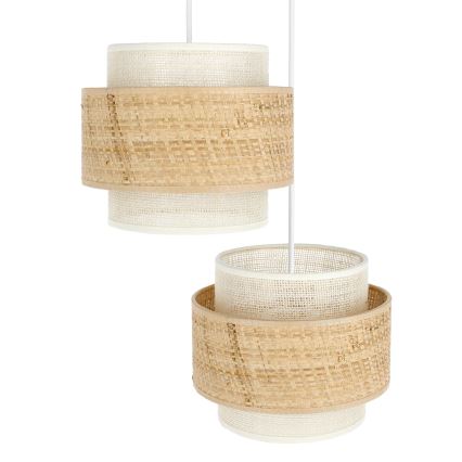 Suspension sur cordon BOHO 2xE27/60W/230V jute/crème