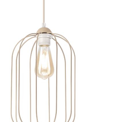 Suspension sur cordon DESTELLO 1xE27/15W/230V Ø 21 cm beige