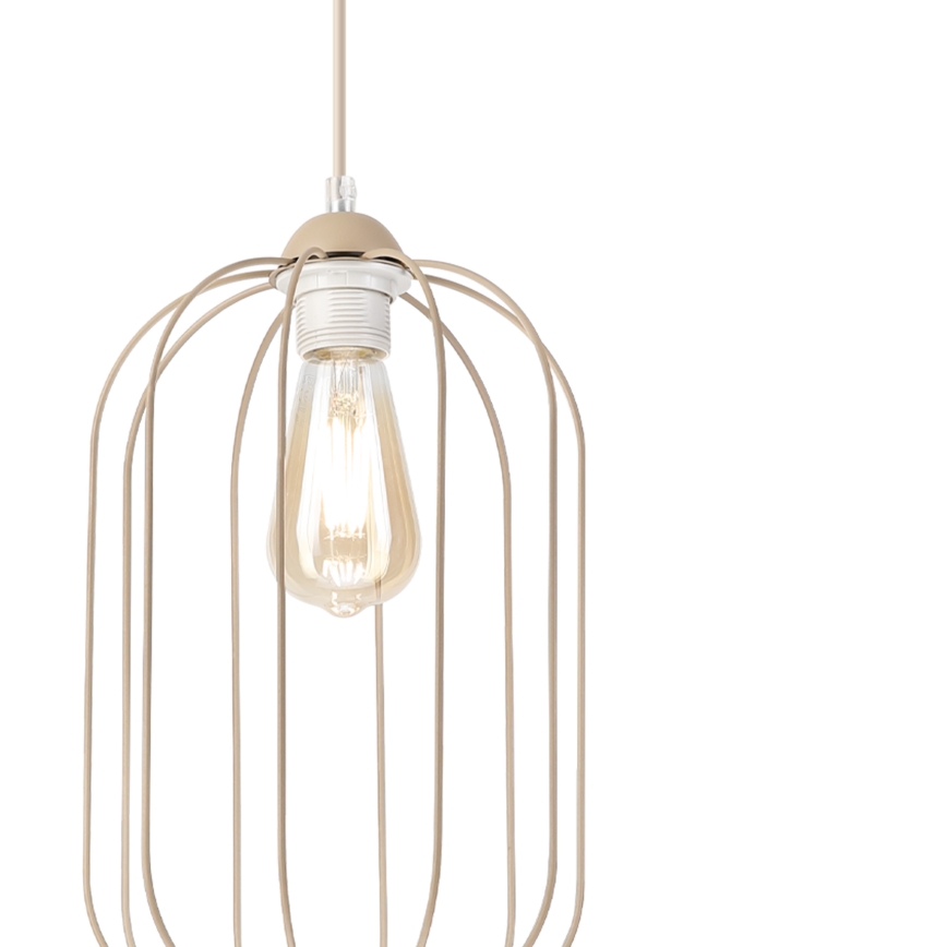 Suspension sur cordon DESTELLO 1xE27/15W/230V Ø 21 cm beige